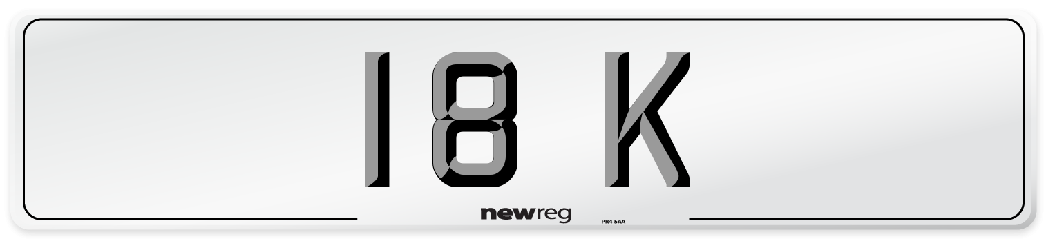 18 K Number Plate from New Reg
